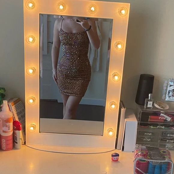 Copper Sherri Hill Homecoming Dress - Picture 2 of 4